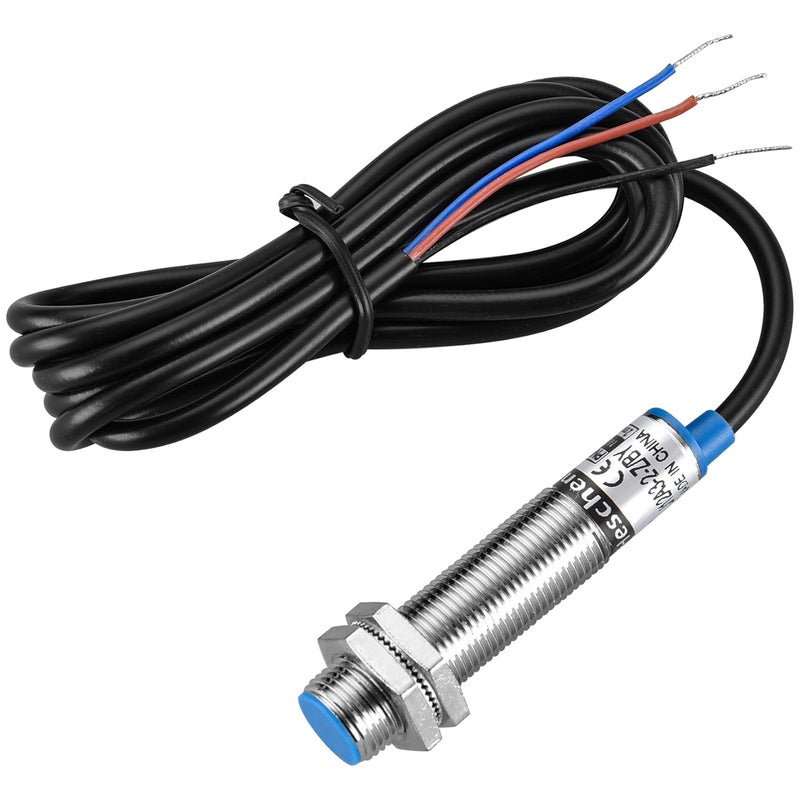 Heschen M12 Inductive Proximity Sensor Switch, Shield Type, LJ12A3-2-Z/BY, Detector 2mm, 10-30VDC 200mA, PNP Normally Open(NO), 3 Wire (1) - Image 1